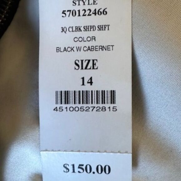 White House Black Market Colorblock Ponte Shift Dress Size 14 NWT - Picture 5 of 9